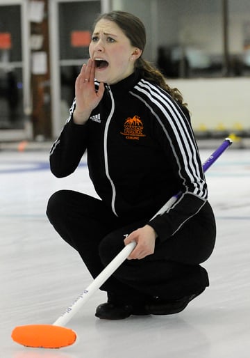 <who>Photo Credit: Lorne White/KelownaNow.com </who>Erin Pincott and TRU rink tied for first with Alberta.