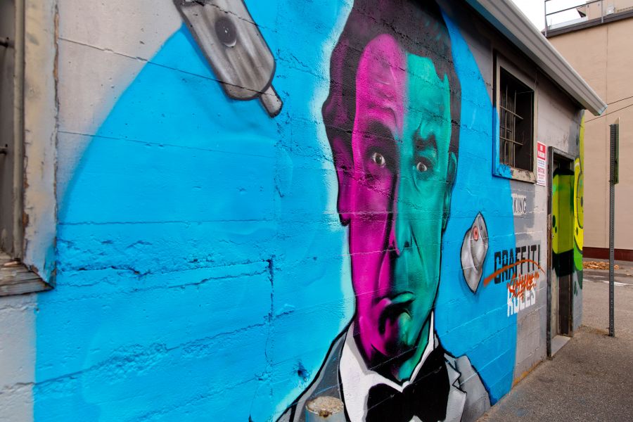 <who>Photo Credit: NowMedia</who> A local homage to Bill Nye the Science Guy by mural artist Brad Mulherin 