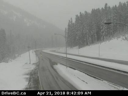 HWY 5, southbound at Zopkios Rest Area near the Coquihalla Summit, looking northeast.