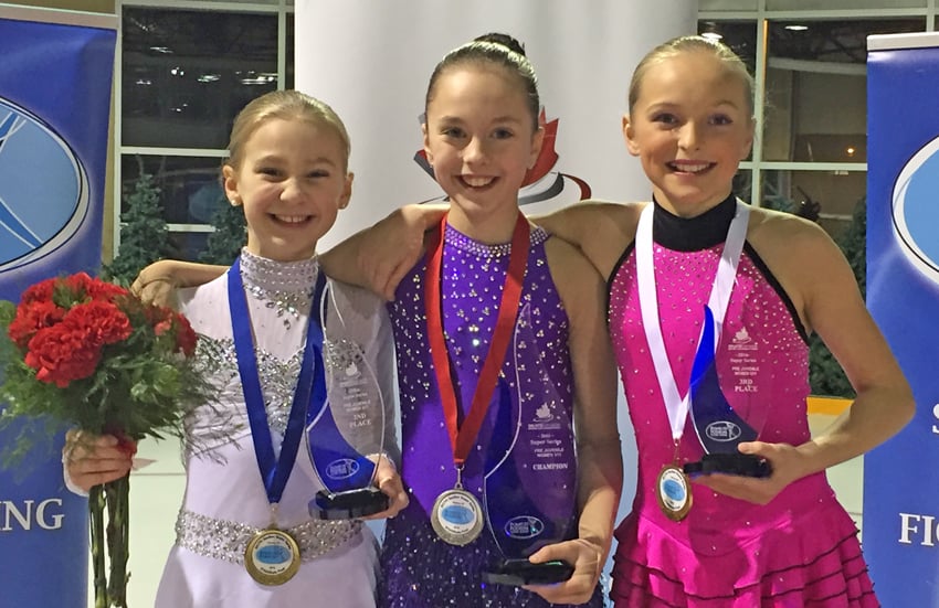 <who>Contributed </who>Brooklyn Cowen, Malayna Lesko, and Emily Sales finished first, second and third respectively in provincial Pre-Juvenile figure skating competition.