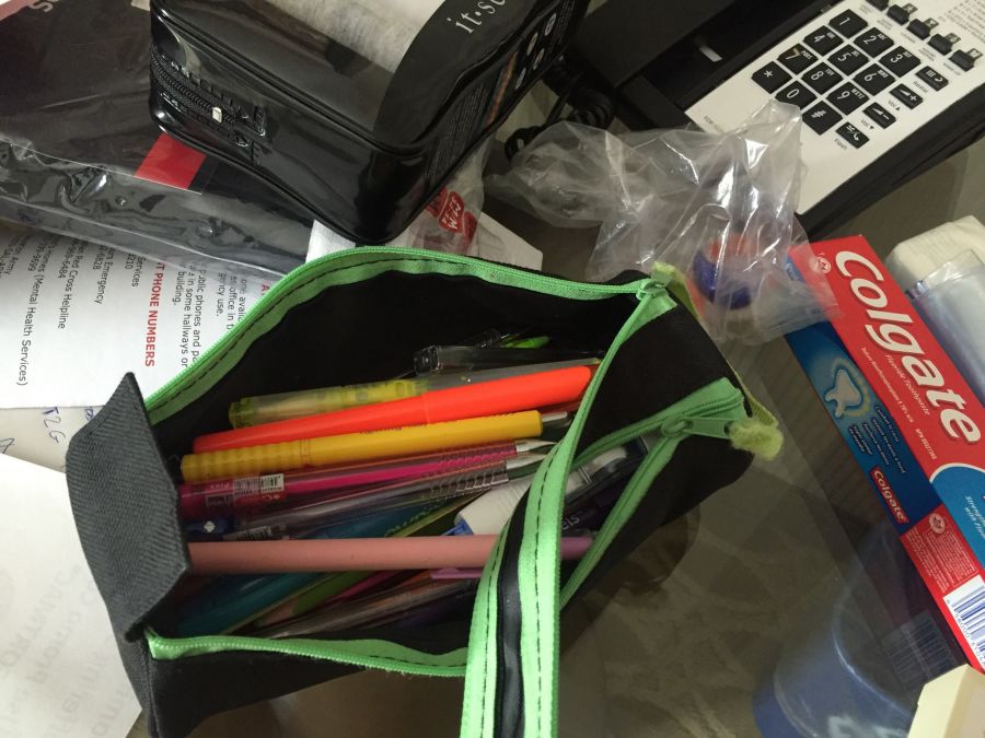 <who> "Over 50 pens and pencils!!! Have no idea why? And i have no kids!!!" said Elham Saeedi.