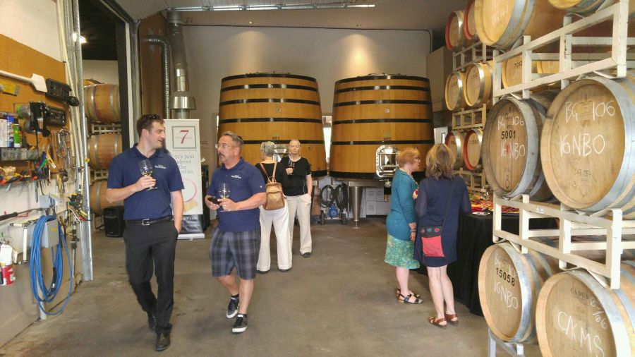 A nice crowd showed up for the 'grand re-opening' at Township 7 Winery Friday afternoon.