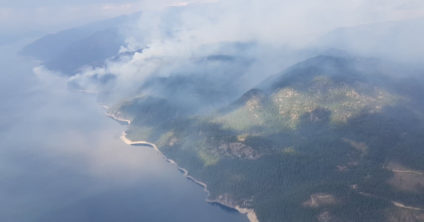 <who> Photo Credit: BCWS</who> The wildfire burning on Aug.19
