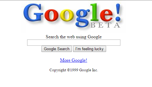 <who> Photo Credit: Internet Archive Wayback Machine </who> Google website in 1998.