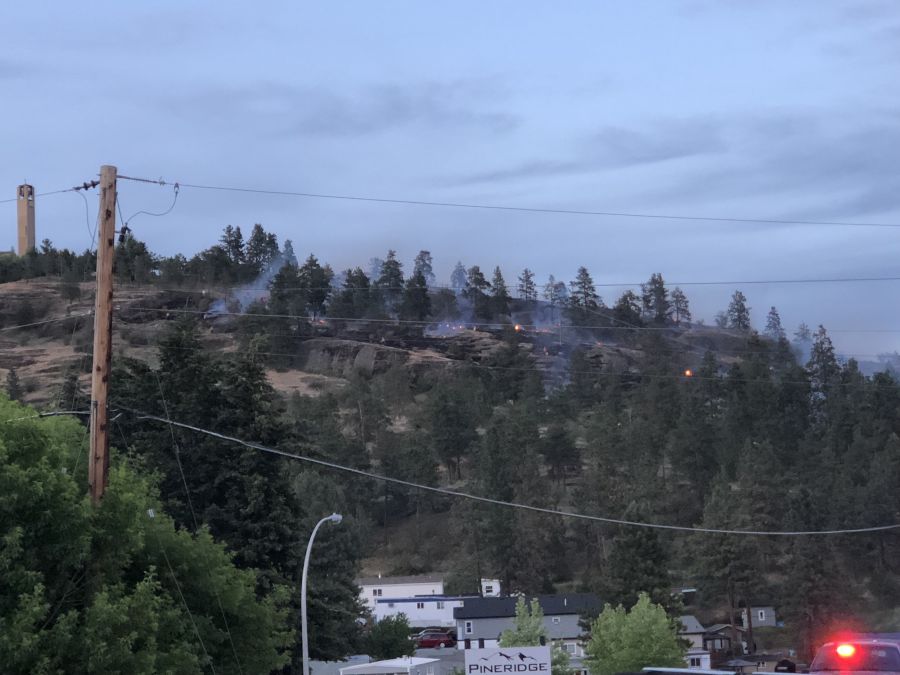 <who>Photo Credit: KelownaNow</who>The fire's hot spots.