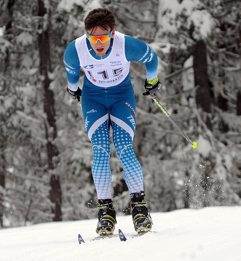 <who>Photo Credit: Lorne White/KelownaNow </who>David Walker of Telemark finished second in the men's U23 classic event and placed sixth in the free technique.