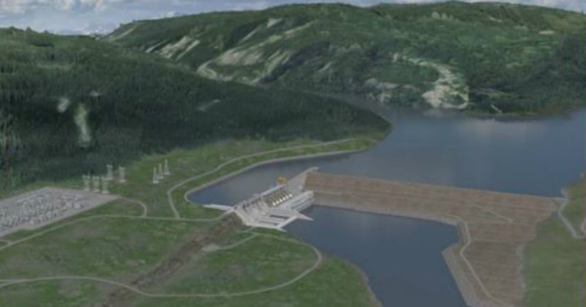 <who>Photo Credit: BC Hydro</who> Rendering of Site C project.