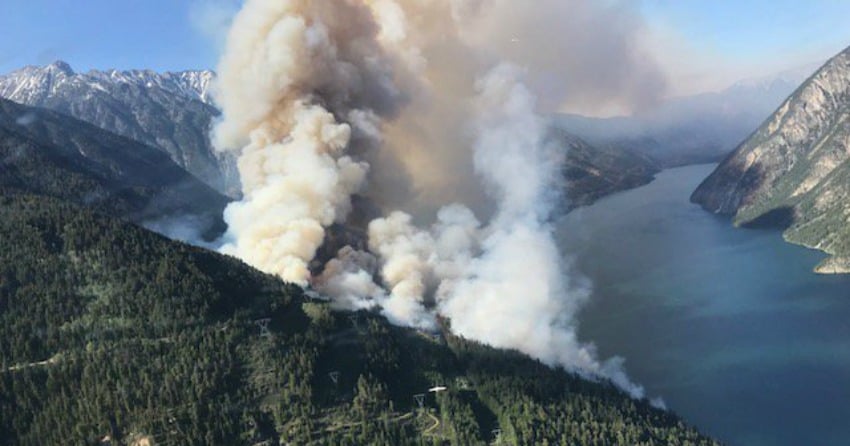 <who>Photo Credit: BC Wildfire Service</who>Xusum Creek wildfire