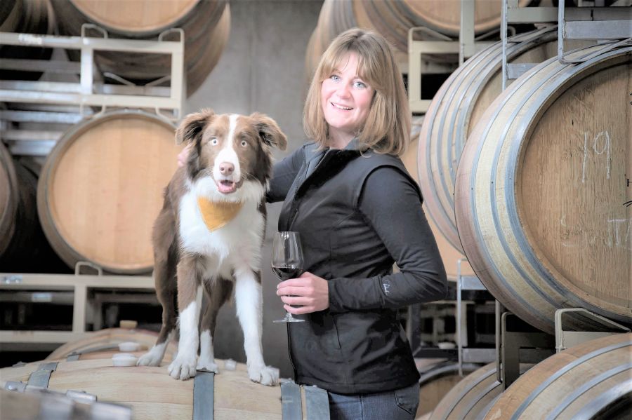 </who>Keira LeFranc, pictured here with her pooch, Cooper, it the winemaker at Stag's Hollow Winery in Okanagan Falls.