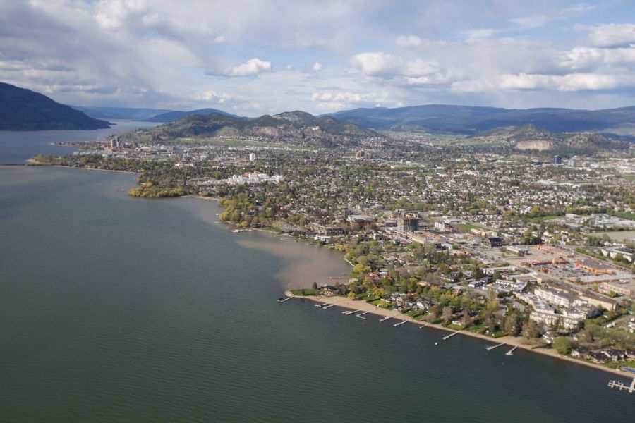 Okanagan Lake at the start of the historic 2017 flooding season.