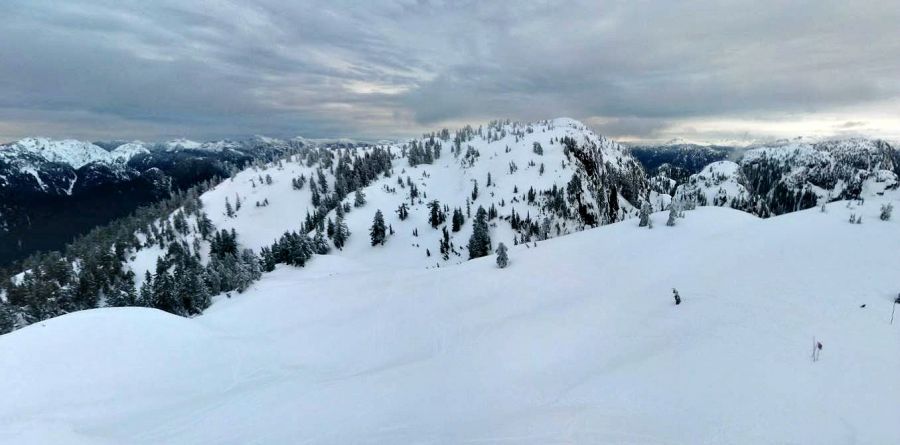 <who>Photo Credit: Google Maps</who>Looking towards Runner Peak from the top of Mount Seymour