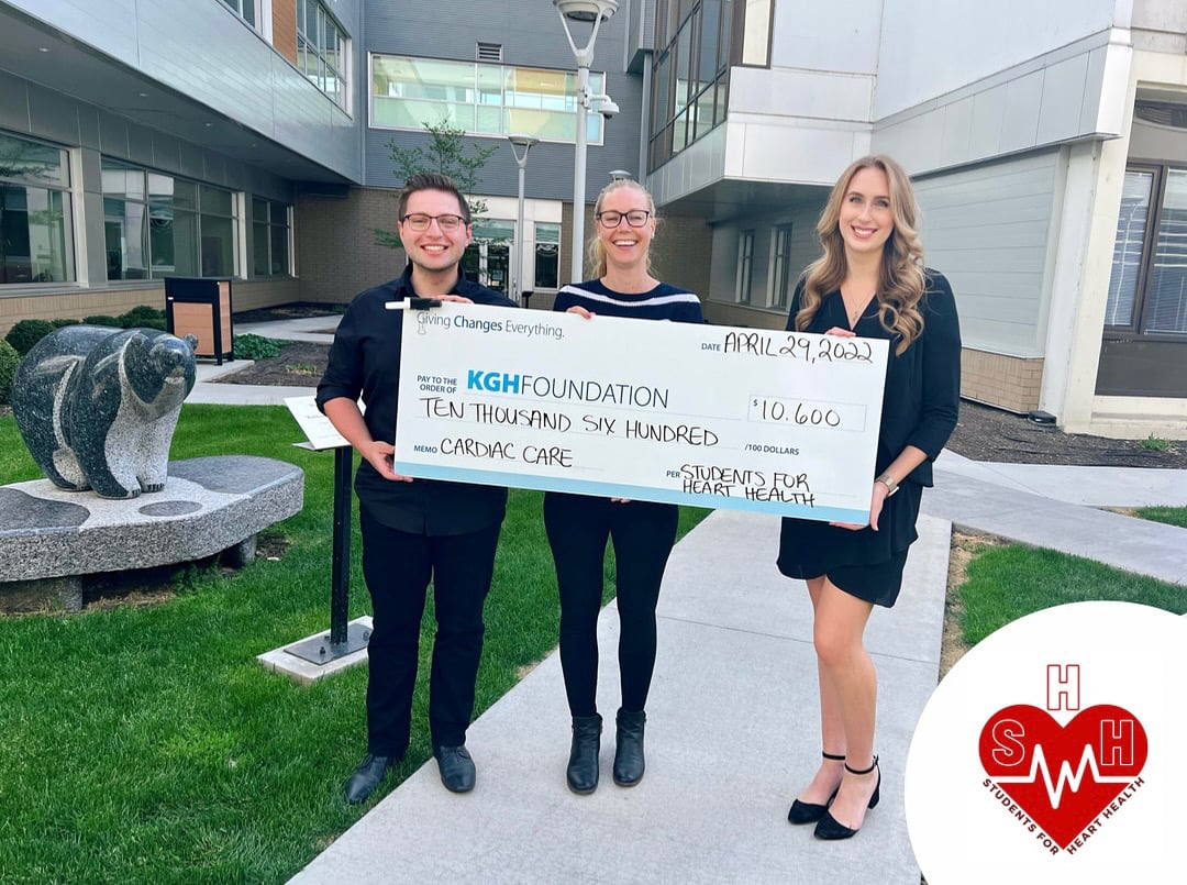 Two UBCO grads raise over $10K for cardiac care at hospital