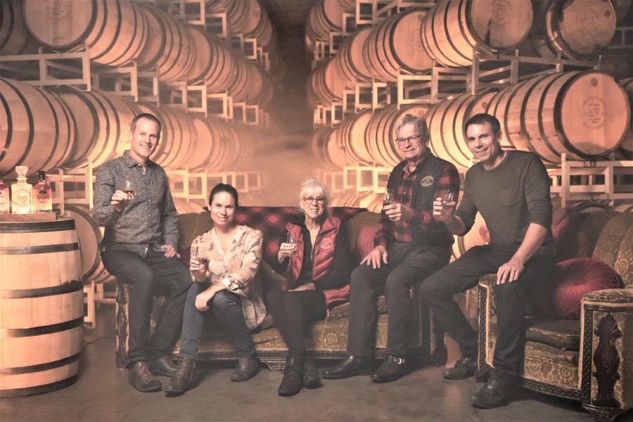 <who>Photo credit: Lee Watkins</who>The Dyck family owns and operates Okanagan Spirits in Vernon and Kelowna. From left, Tyler, Melissa, Pat, Tony and Jeremie.