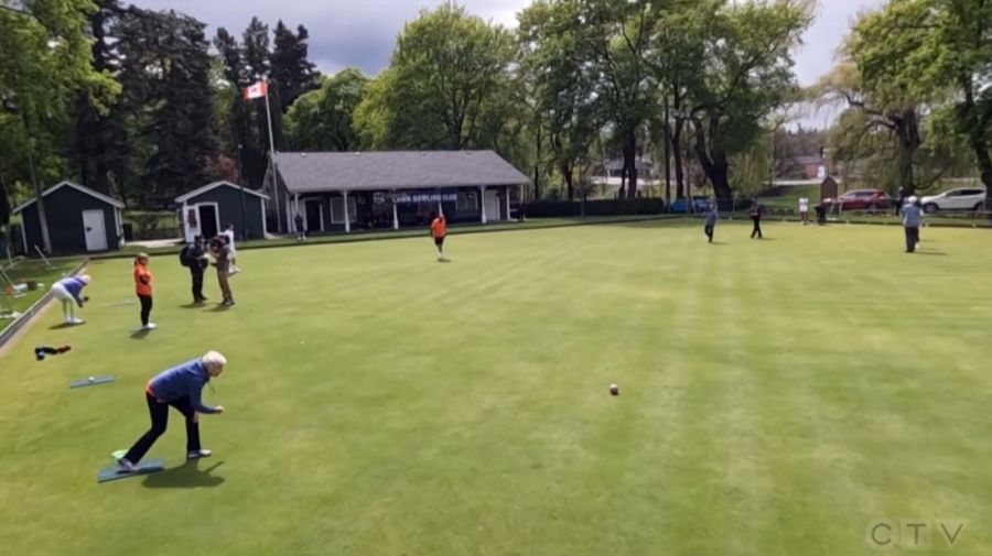 <who>Photo Credit: Screenshot</who>The locals at the Vernon Lawn Bowling Club were not easy opponents.