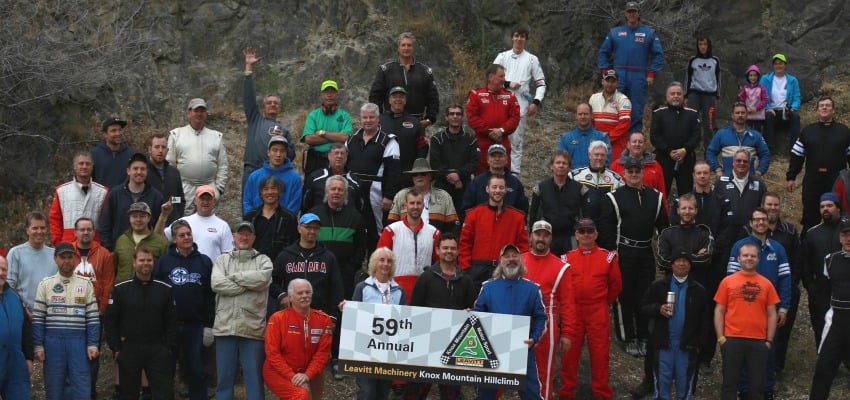 <who> Photo Credit: KelownaNow </who> Some of the drivers competing in the 59th annual hill climb. 