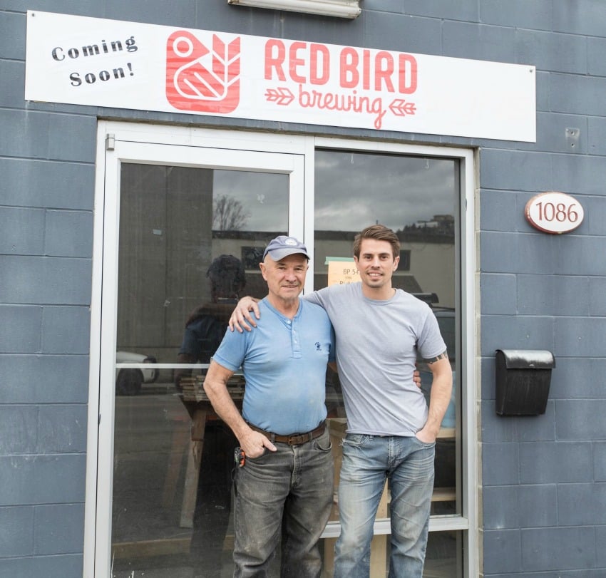 <who> Photo Credit: KelownaNow </who> Adam and his dad, Jim Semeniuk have been working more than 50 days straight to get the brewery ready.
