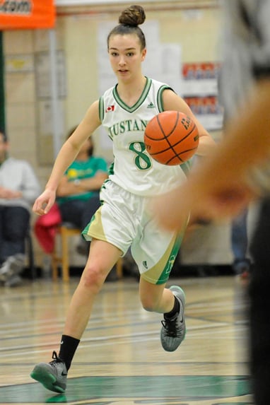 <who>Photo Credit: Lorne White/KelownaNow </who>Teaghan Wallace scored 12 points in the first half of the final <br>game and was named to the tournament's first all-star team.