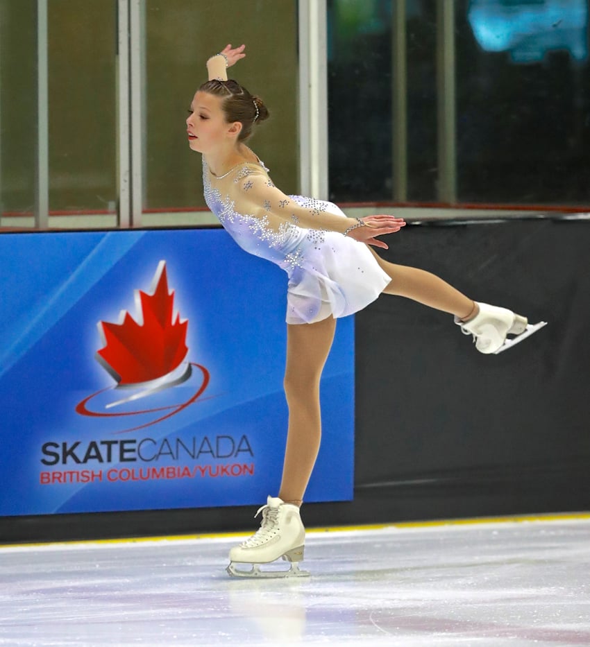 <who>Photo Credit: KelownaNow </who>The KSC's Olivia Gran skated to a bronze medal in the Junior Women's event at the CNC on the weekend.