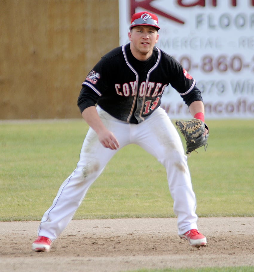 <who>Photo Credit: Lorne White/KelownaNow </who>Brandon Graham of the Coyotes leads the league in homers with three.