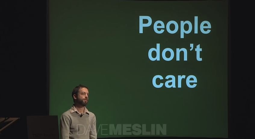 <who> Photo Credit: YouTube </who> Dave Meslin spoke about apathy in government at a 2010 Tedx Talk in Toronto.