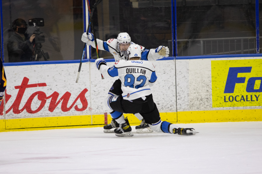 <who> Photo Credit: Penticton Vees </who> Vees celebrate Okanagan Cup victory Nov. 14. It's the last time the team was in game action.
