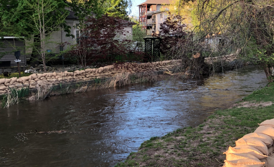 <who>Photo credit: KelownaNow</who>Mill Creek at the Buckland Avenue on May 5, 2018.