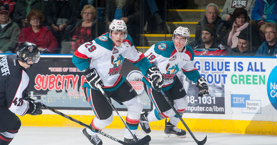 <who> Photo Credit: Marissa Baecker </who> Leon Draisaitl (#29) and Dilon Dube helped lead the Rockets to the 2015 Memorial Cup final, where they lost in overtime to the Oshawa Generals.