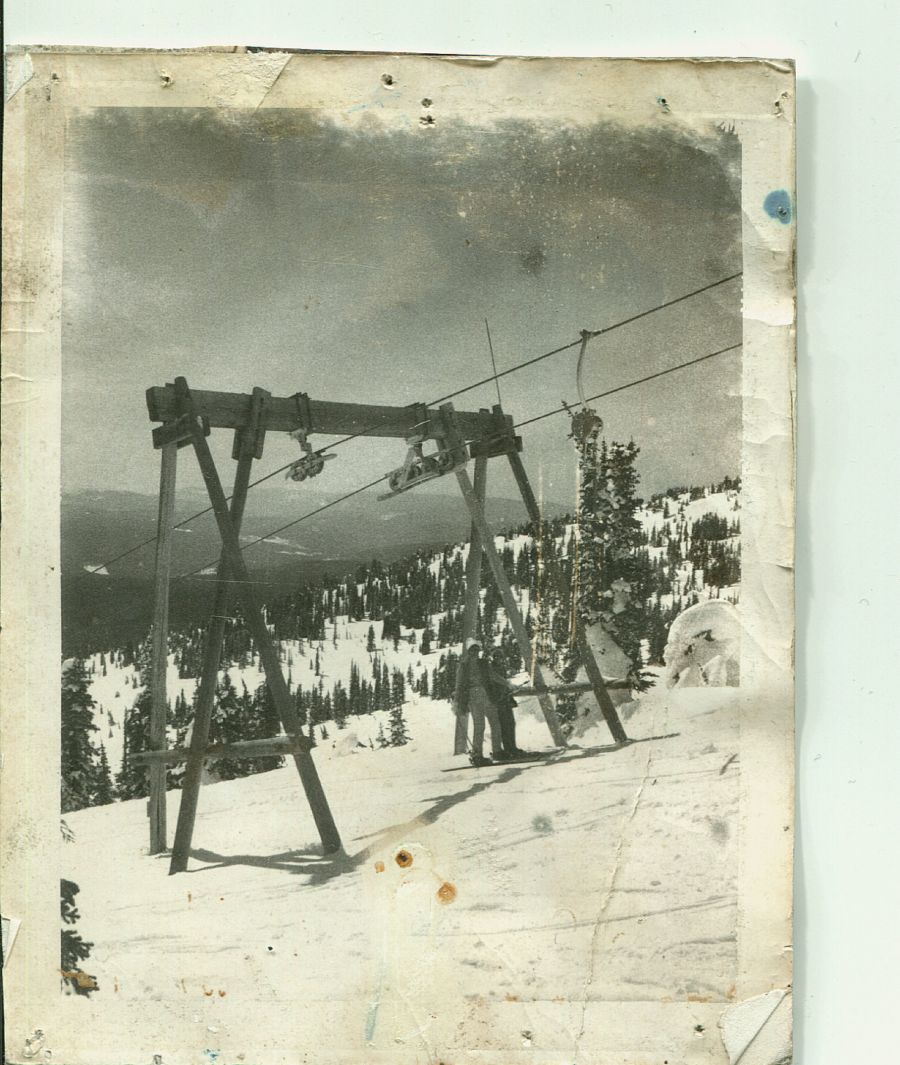 <who> Photo Credit: Courtesy of Big White. </who> One main T-Bar was all skies had to get them up the mountain in 1963.
