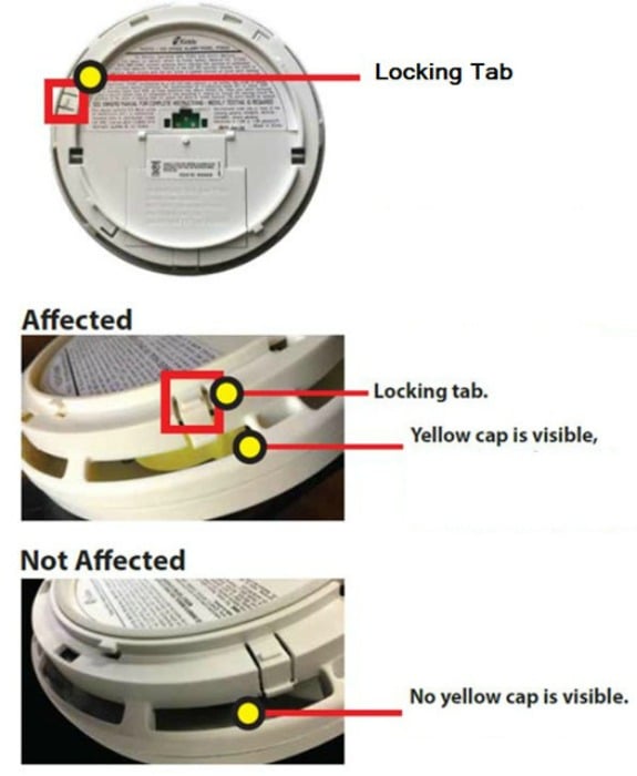 <who> Photo Credit: Health Canada </who> Identifying the presence of the yellow sensor cap.