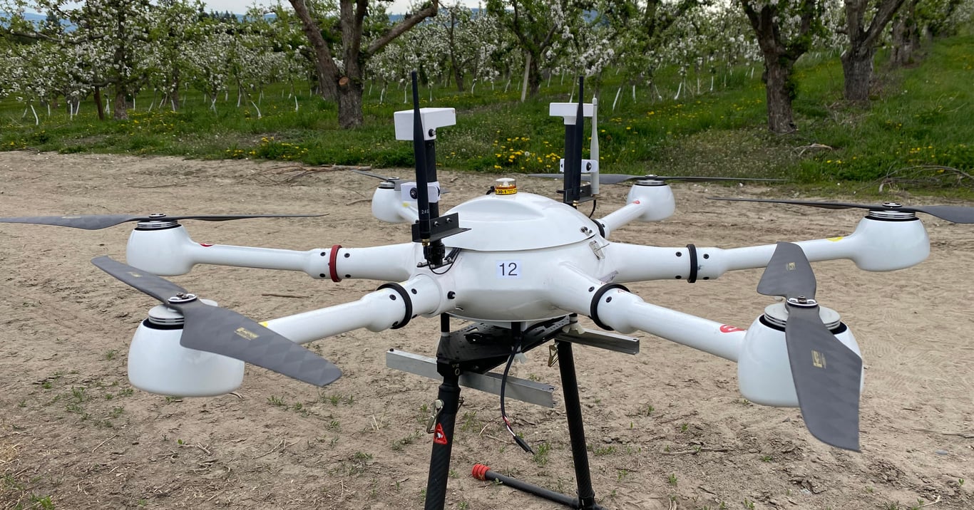 VIDEO: Insect loaded drones take flight over orchards
