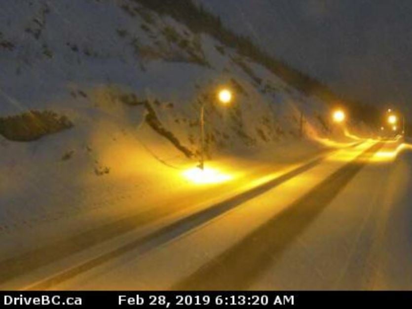 Snowfall warning in place for Allison Pass, poor conditions on ...