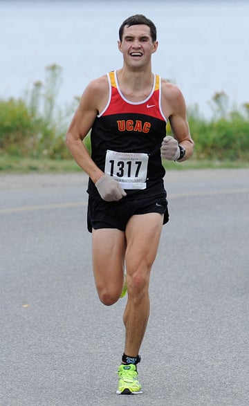 <who> Photo Credit: Lorne White/KelownaNow.com. </who>Brad Bickley of Kelowna was first overall among 166 runners in <br>the first Interior Running Association event of the season.