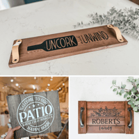 Sip & Paint Serving Tray or Wood Sign