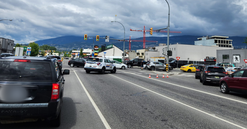 <who> Photo Credit: Esther Van M </who> People took to the Kelowna Alert Facebook Group to share images of the tempeorary highway closure that happened between Ellis Street and Abbott Street.