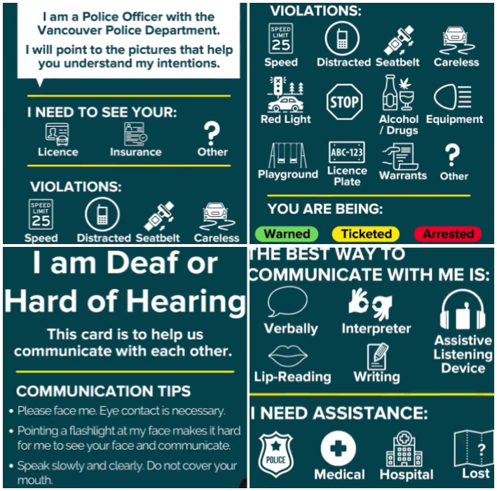 VPD introduce new visor cards to improve communication with those who ...