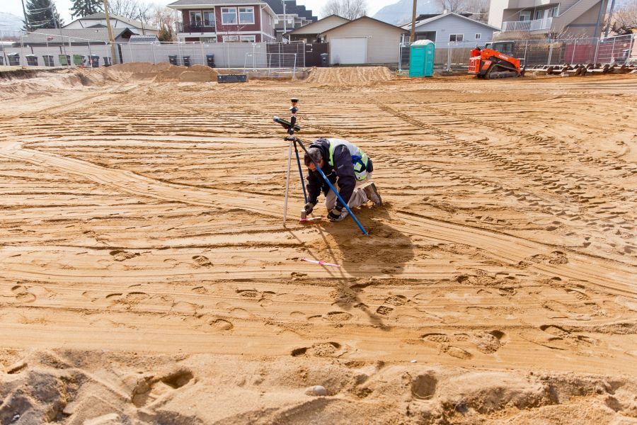 <who>Photo Credit: NowMedia</who> Mandeville Land Survey's Robert Wermke at the site of Arbour Landing