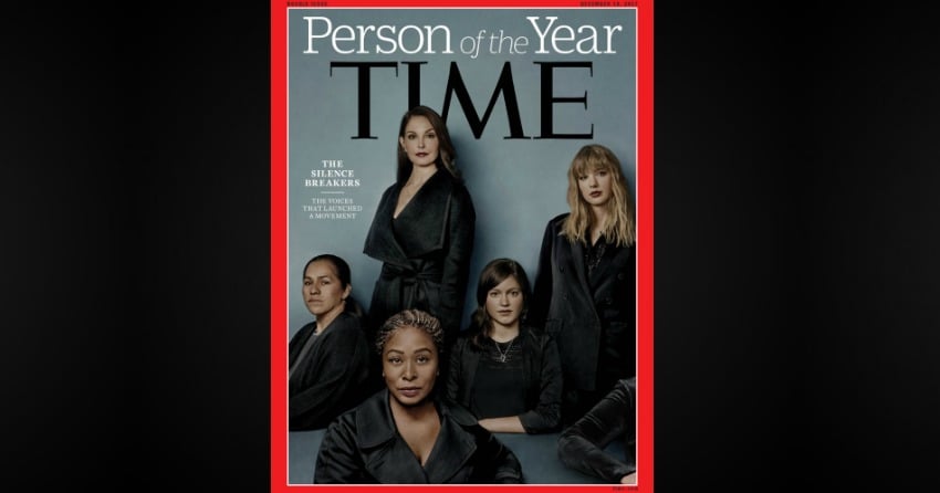 <who>Photo Credit: TIME Magazine</who>2017 Person of the Year cover.