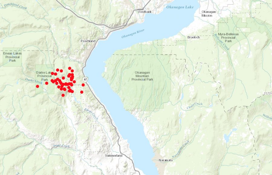 Wildfire activity map from ArcGIS