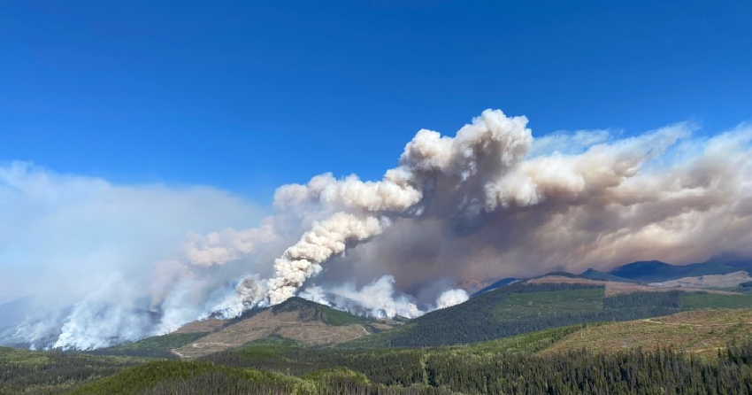 <who> Photo Credit: BCWS </who> The Battleship Mountain wildfire has continuously shown aggressive behaviour, says the BC Wildfire Service.