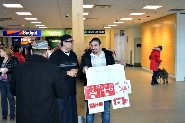 <who> Photo Credit: KamloopsBCNow </who> President of Kamloops Islamic Association Faisal Siddiqui (left) and Rojeh Labbad who recently arrived to Kamloops with his brother. 