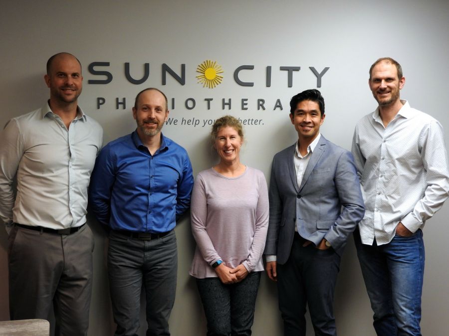 <who>Photo Credit: Contributed</who>Sun City Physiotherapy</who>Graham Gillies, Jay Stone, Robina Palmer, Vince Cunanan, Kevin Bos