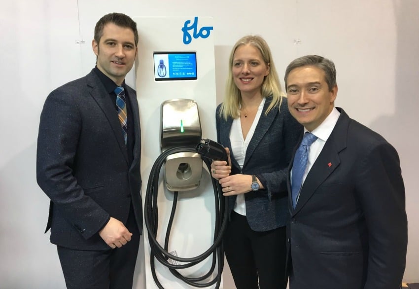 <who> Photo Credit: AddEnergie. <who> From L to R: Louis Tremblay, President and CEO of AddEnergie, with Ministers Catherine McKenna and François-Philippe Champagne.
