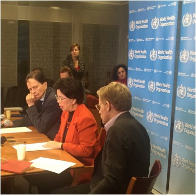 <who> Photo Credit: WHO on Twitter. </who> Director General Margaret Chan at a Zika virus press conference Monday. 