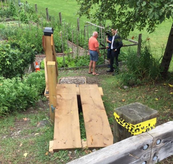 <who>Photo Credit: Shannon McKarney</who>Adi Astl built these stairs for $550, but they were dismantled on Friday.