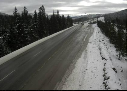 <who> Photo Credit: DriveBC </who> Current conditions along the Coquihalla Highway near Mine Creek Road. 