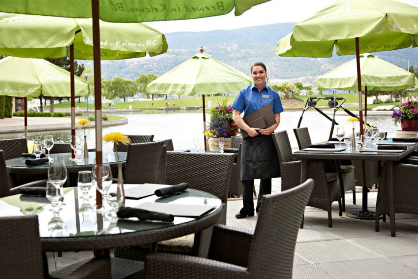 <who> Photo Credit: Delta Grand Hotel </who> The Grand Bay Cafe outdoor patio as it currently looks.