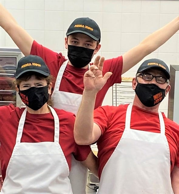 </who>Gail, Tarzan and Rocky Hunter opened Pizza Now in January.