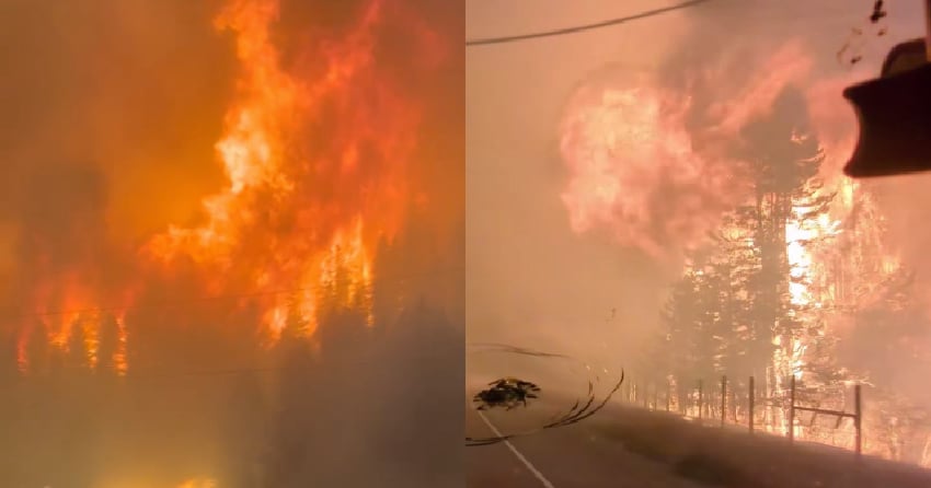 VIDEO: Coquihalla motorists capture footage of ferocious wildfire flames