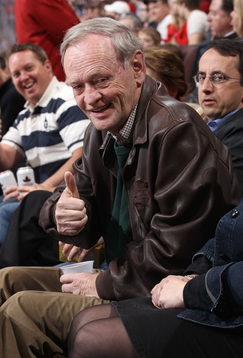 <who> Photo credit: Getty </who> Jean Chretien watching a game between the Ottawa Senators and the Montreal Canadiens in 2011.