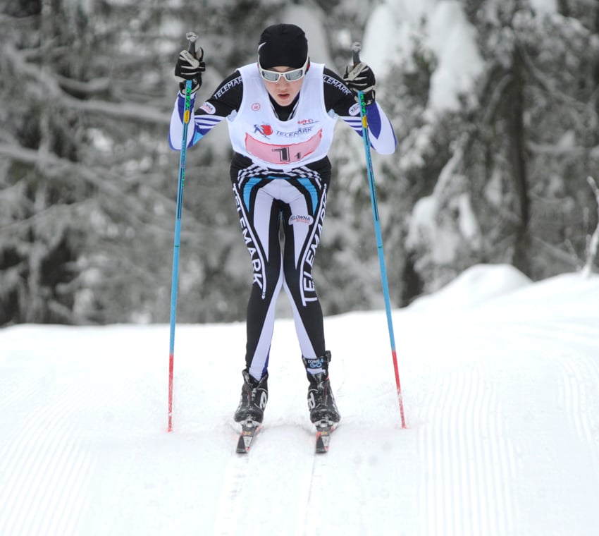 <who>Photo Credit: Lorne White/KelownaNow </who>Ian Mayer of the Telemark Nordic Club skied to a fifth place at the BC Cup races in Prince George.